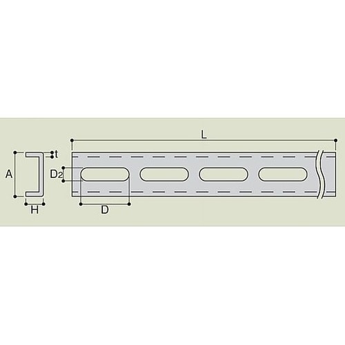 23.6x7x1800mm チャンネル(