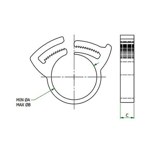 41.0−44.5mm ホースクランプ(