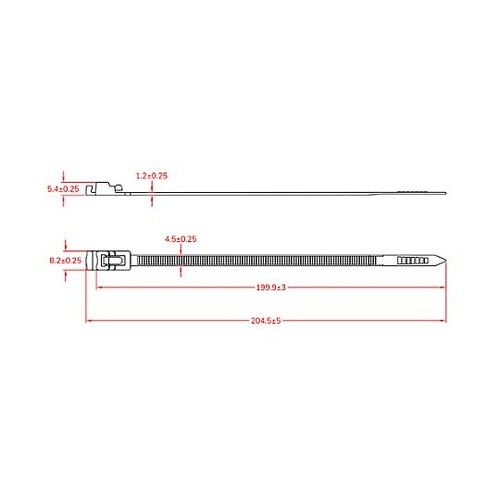 205x4.5mm 結束バンド(再結束タ