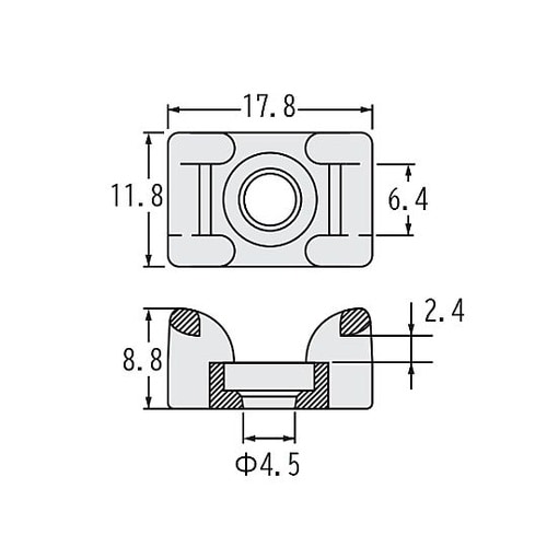結束バンド用ベース(金属・X線検出用/2