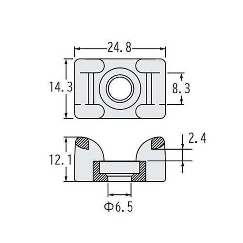 結束バンド用ベース(金属・X線検出用/2