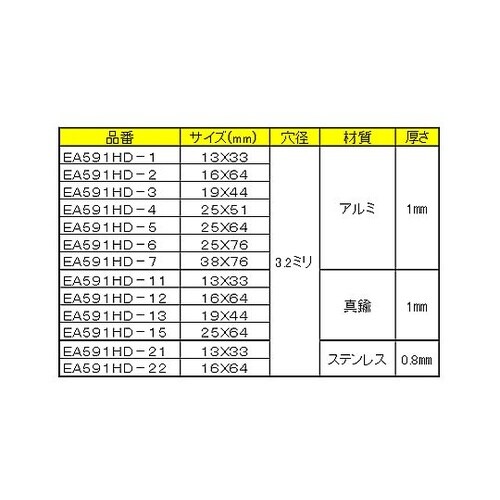 16x64mm タグブランク(アルミ 長