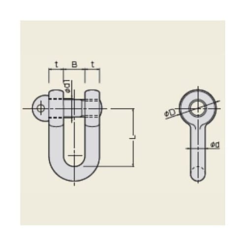 2.5t 強力型シャックル(塗装品) E
