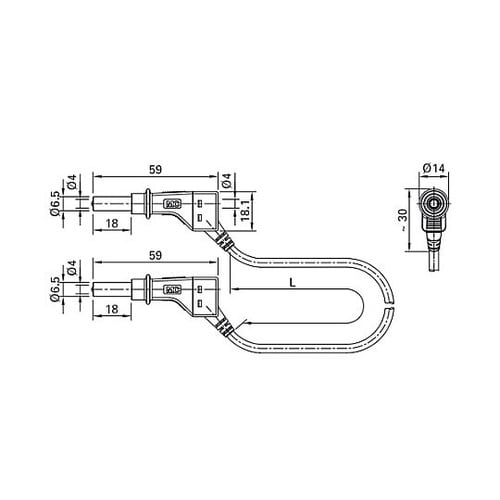 φ4mm/250mm テストリード(スタ
