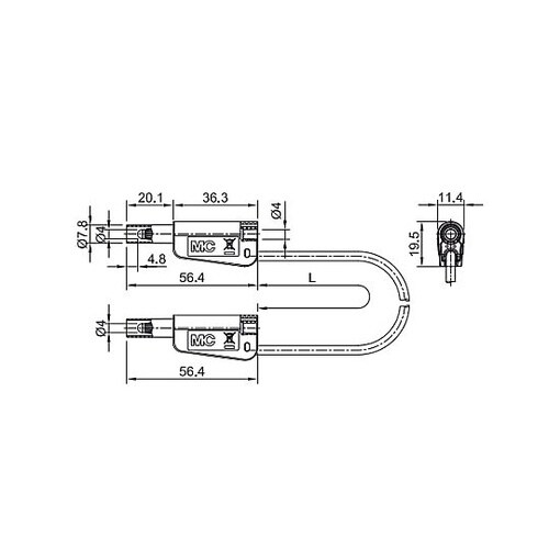 φ4mm/750mm テストリード(スタ