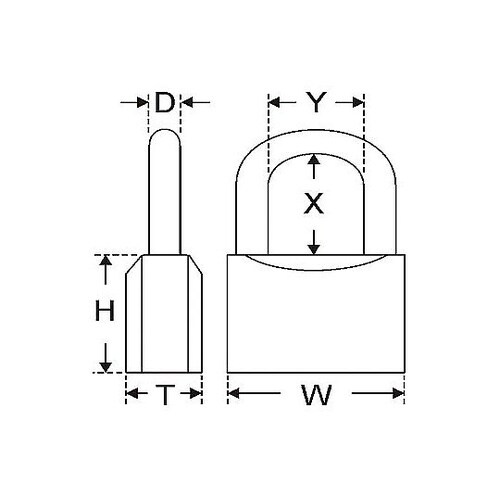 50mm シリンダー南京錠(40mm吊長