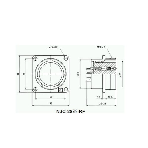 NJCレセプタクル(シェルΦ28・16極
