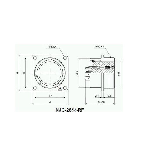 NJCレセプタクル(シェルΦ28・24極