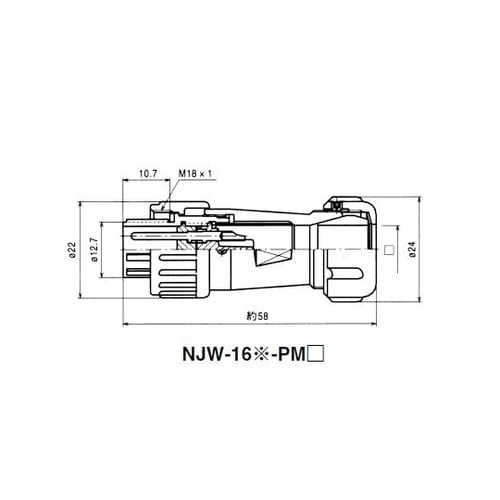 NJWプラグ防水型(シェルφ16・3極)