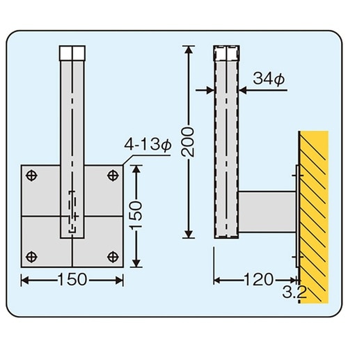 コンクリート壁面専用金具 C−8