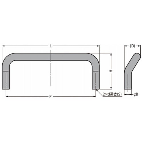 ステンレス鋼製丸棒取手 H−75−C型