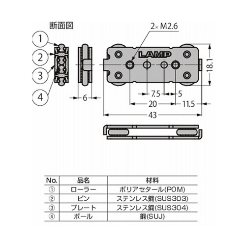 マルチローラーリニアガイドレール キャリ
