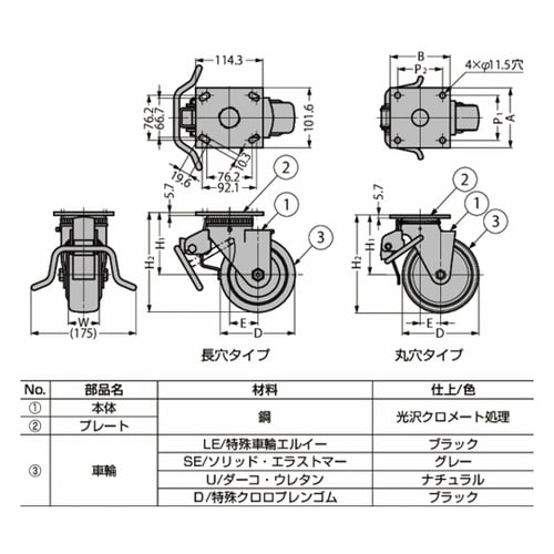重量用キャスター400シリーズ(自在車)