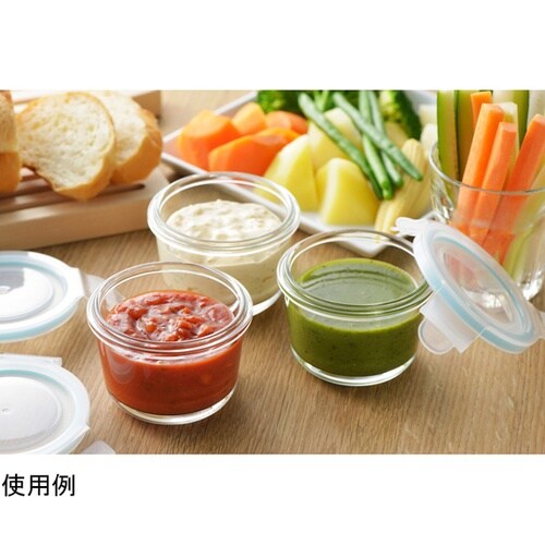 グラスコンテナ3点ロック式ミニ丸型3P