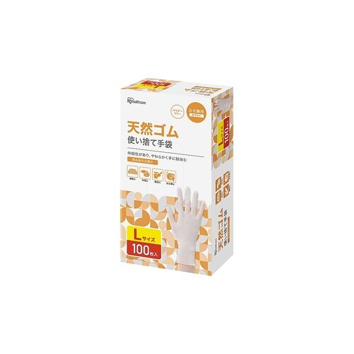 天然ゴム手袋 Lサイズ 100枚 NR−