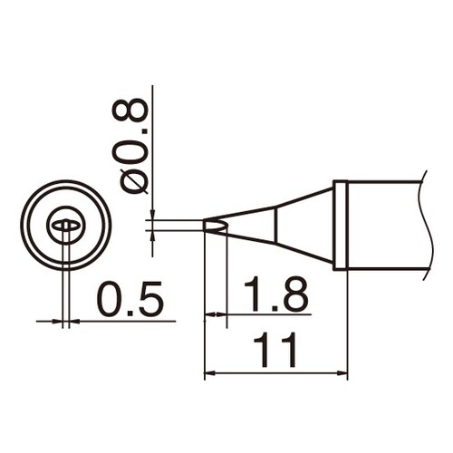 こて先 0.8WD型 T12シリーズ