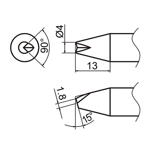 こて先 4BC型 V溝付き T37シリー