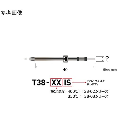 こて先 I型 350℃ T38シリーズ