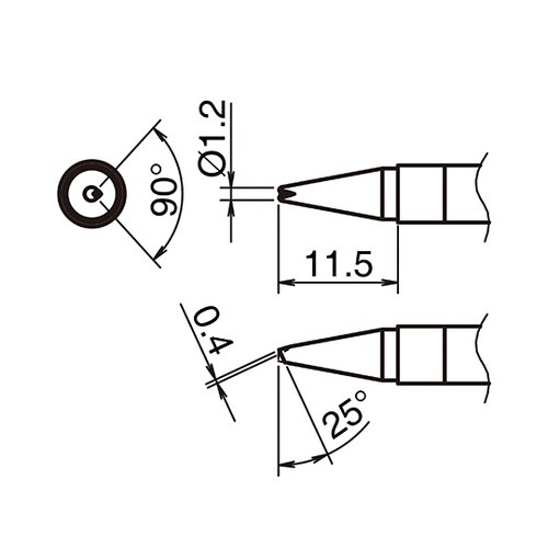 こて先 1.2BC型 V溝付き T39シ