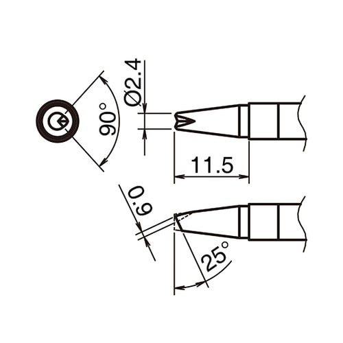 こて先 2.4BC型 V溝付き T39シ