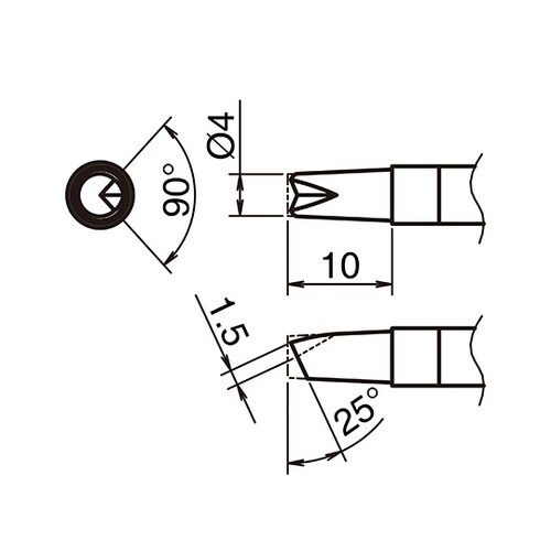 こて先 4BC型 V溝付き T39シリー