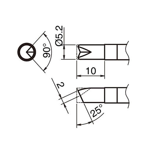 こて先 5.2BC型 V溝付き T39シ