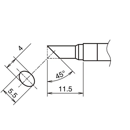 こて先 C型 横4mm 縦5.5mm 面