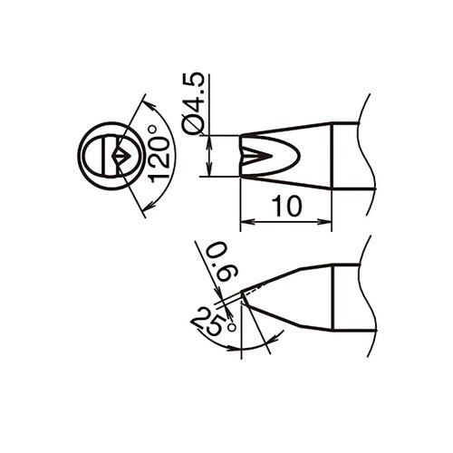 こて先 4.5D型 V溝付き T53シリ