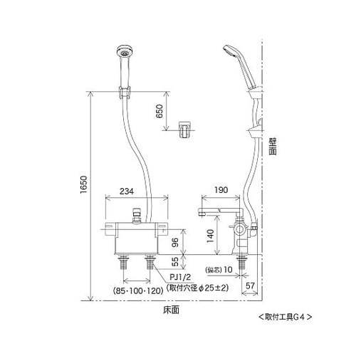 デッキサーモスタットシャワー KF301