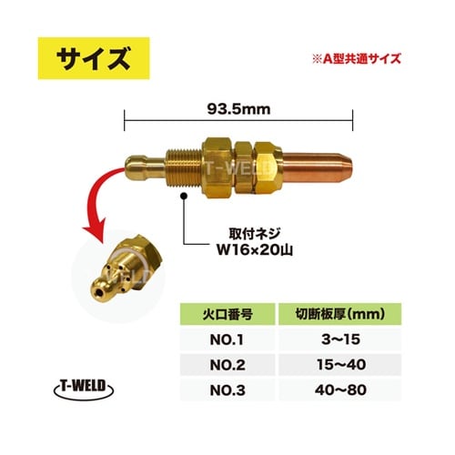 アセチレンガス用 A型 切断器用 切断火