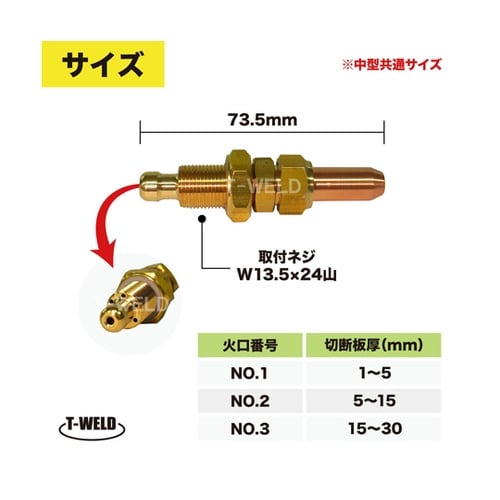 アセチレンガス用 中型 切断器用 切断火
