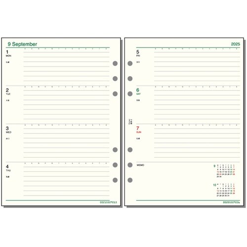 25 ダ・ヴィンチ 日付入りリフィル A