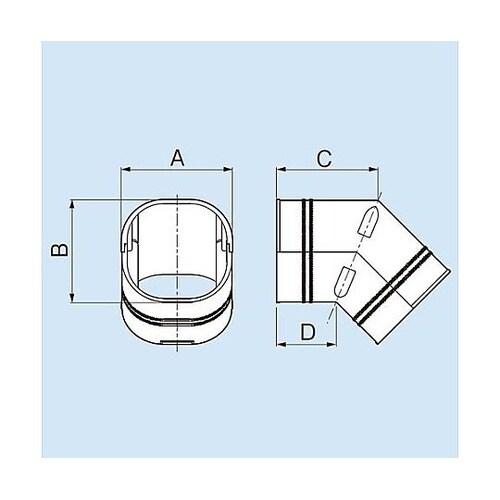 スリムコーナー立面45° グレー SCF