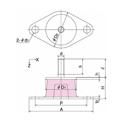 防振ゴム 低振動数形防振ゴム 許容荷重8
