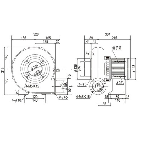 電動送風機(耐熱形) EC−75THT−