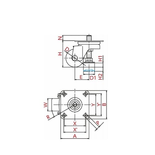 キャスター(アジャスターフット付) 自在