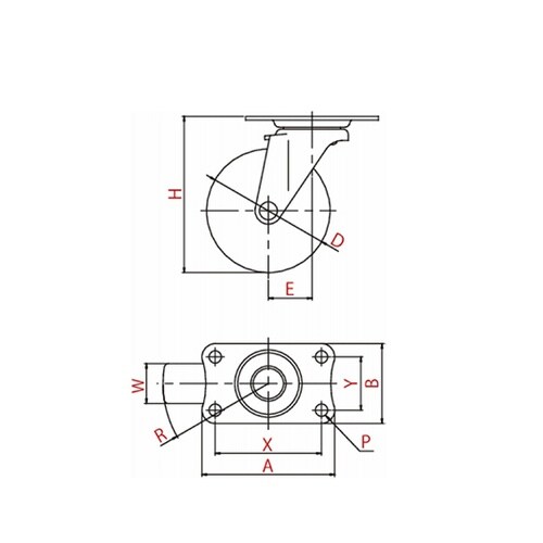 キャスター(軽荷重) 自在車(ダブルベア