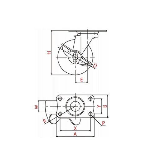 キャスター(軽荷重) 自在車(ダブルベア