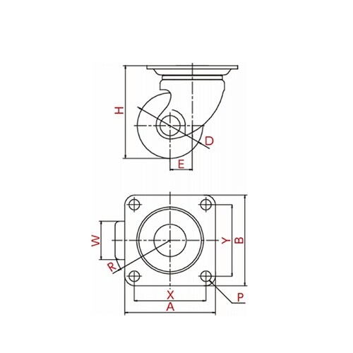 キャスター(低床重荷重) 自在車(ダブル