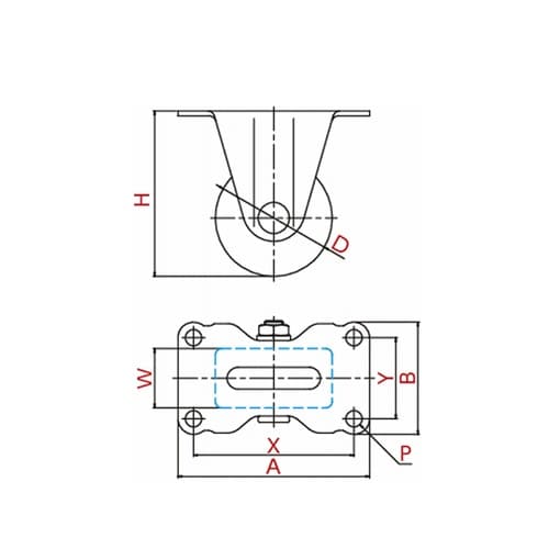 キャスター(低床重荷重) 自在車(ダブル