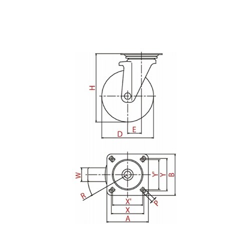 キャスター(産業用重荷重) 自在車(ダブ