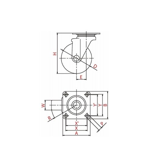 キャスター(中荷重) 自在車(ダブルベア