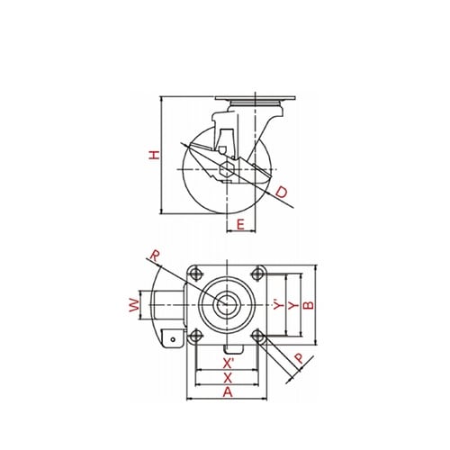 キャスタ(ステンレス仕様) 自在車(ダブ