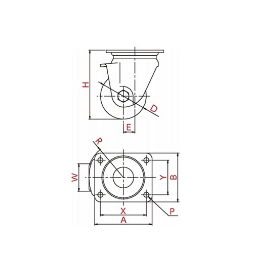 キャスター(低床重荷重) 自在車(ダブル