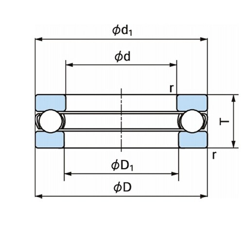 単式スラスト玉軸受 51132