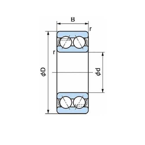 複列アンギュラ玉軸受 5206