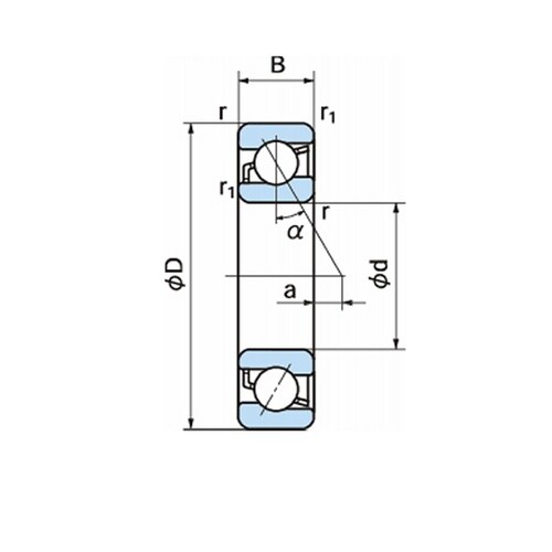 単列アンギュラ玉軸受 7205