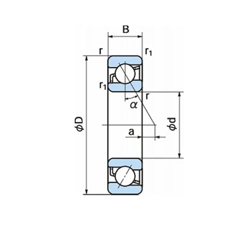 単列アンギュラ玉軸受 7208
