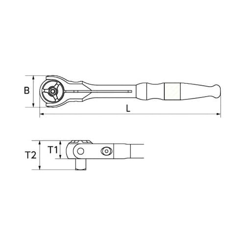 差込角9.5SQ ショートスイベルラチェ