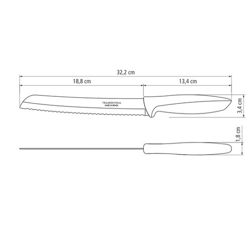 ブレッドナイフ 黒 21cm 23422